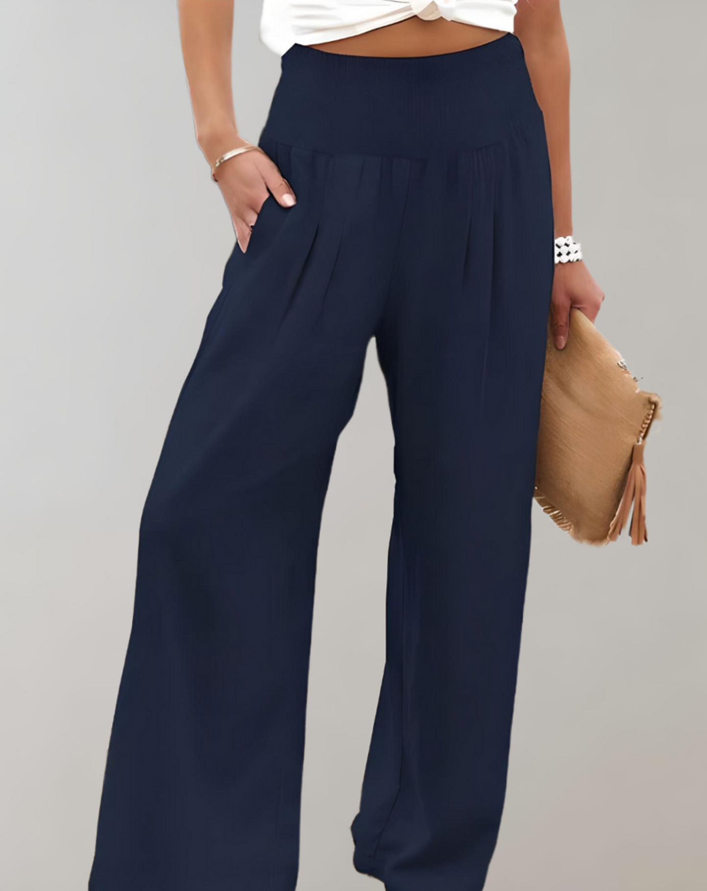 Hoch taillierte weite ausgestellte Hose