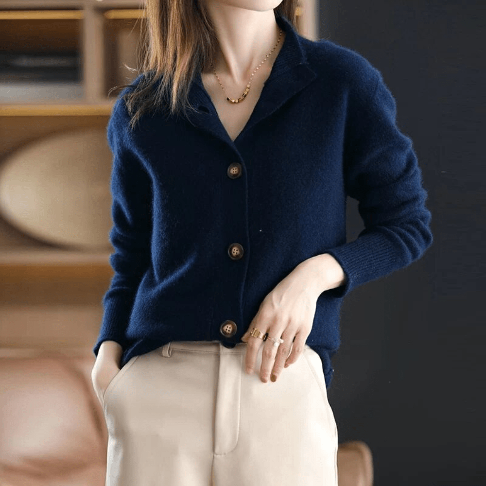 Gemütlicher Kaschmir-Strickcardigan-Pullover