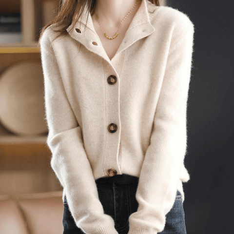 Gemütlicher Kaschmir-Strickcardigan-Pullover