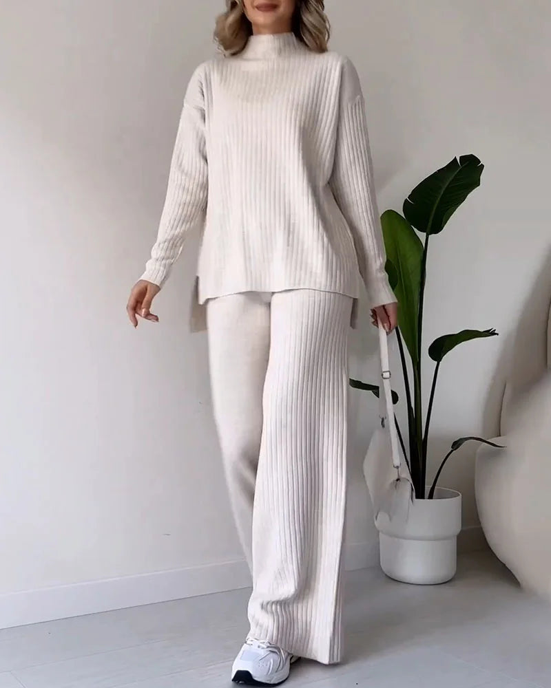 Schickes zweiteiliges Set mit Schlitz für mühelosen Casual-Stil