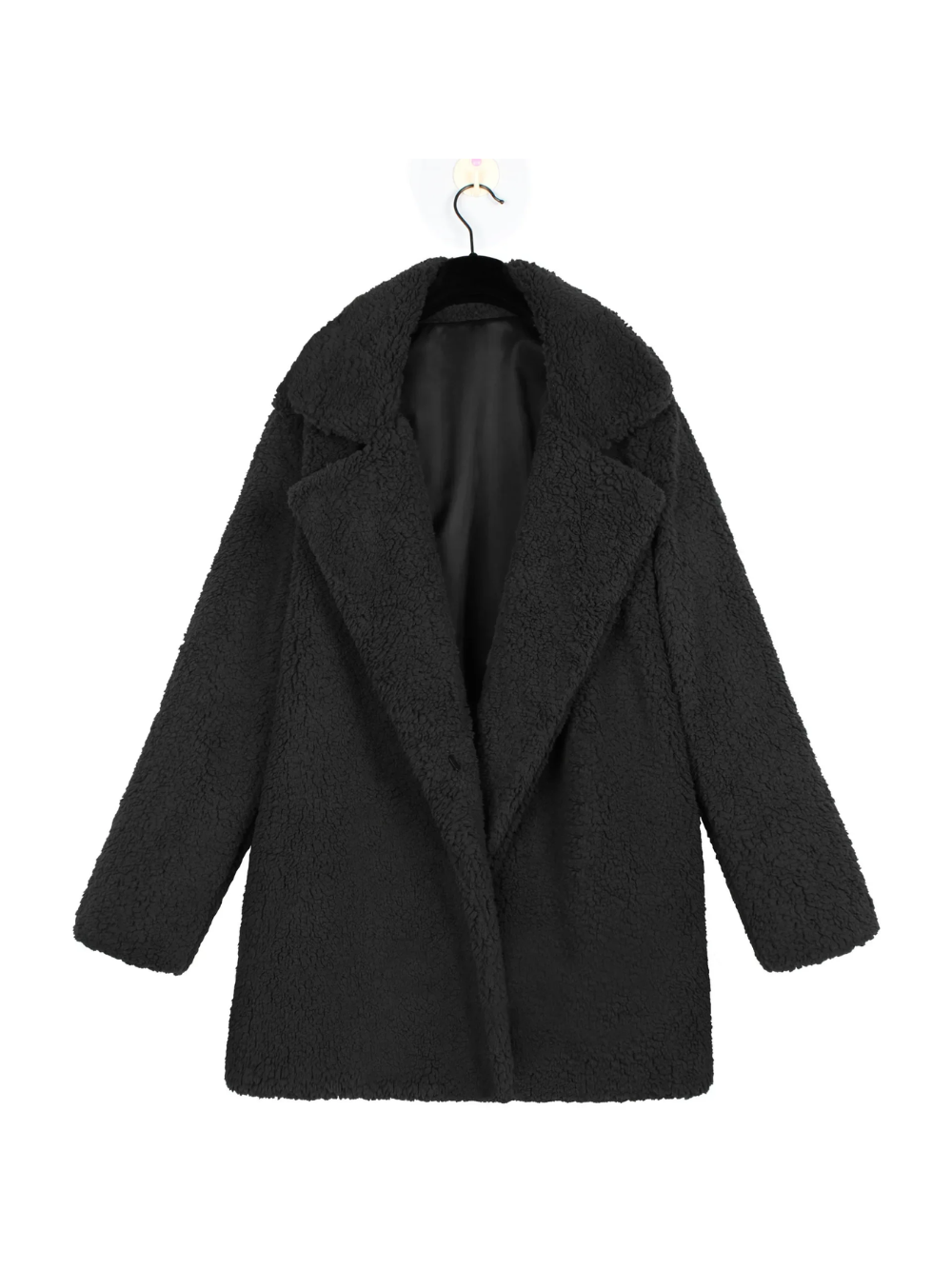 Gemütlicher Teddy-Plüsch Kurzmantel mit Reverskragen für Damen