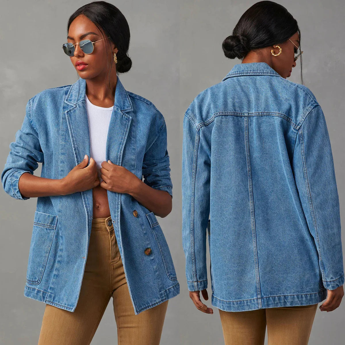 Stilvolle Jeans-Blazerjacke für Damen