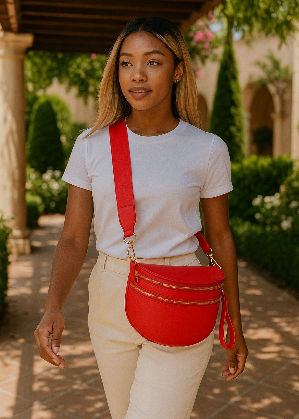 Elegante Leder-Gürteltasche für freihändige Mode