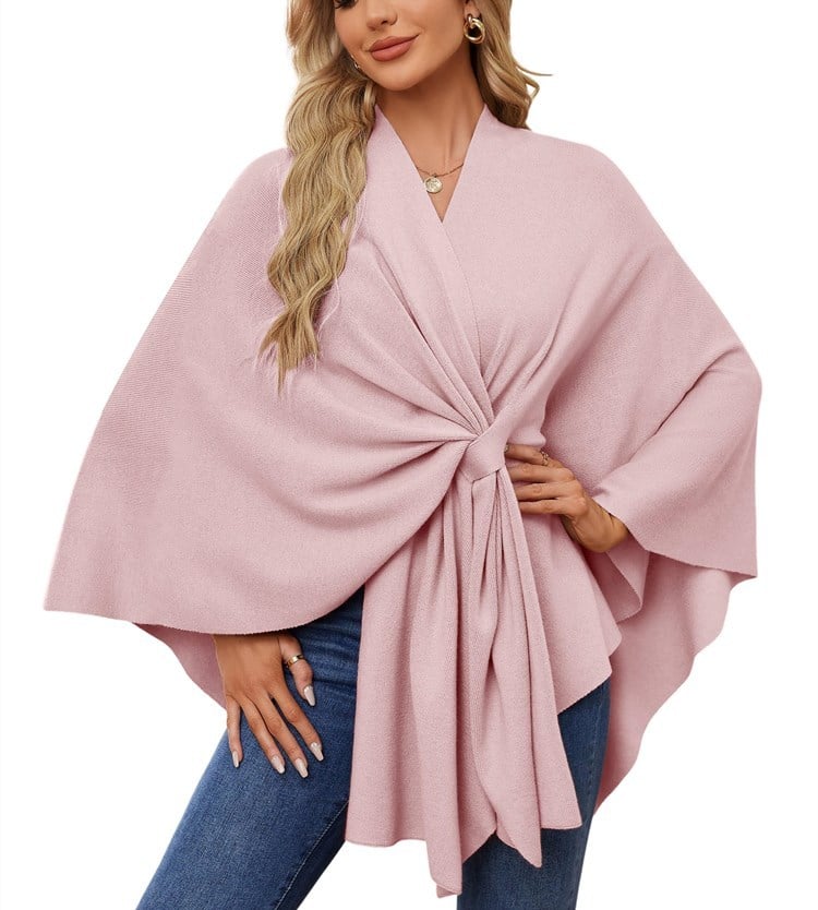 Weicher eleganter Schultertuch-Poncho für gemütlich-chice Lagen