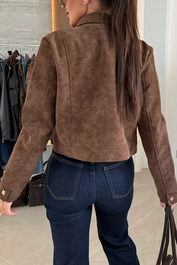 Schicke Langarm-Casual-Jacke mit Knöpfen