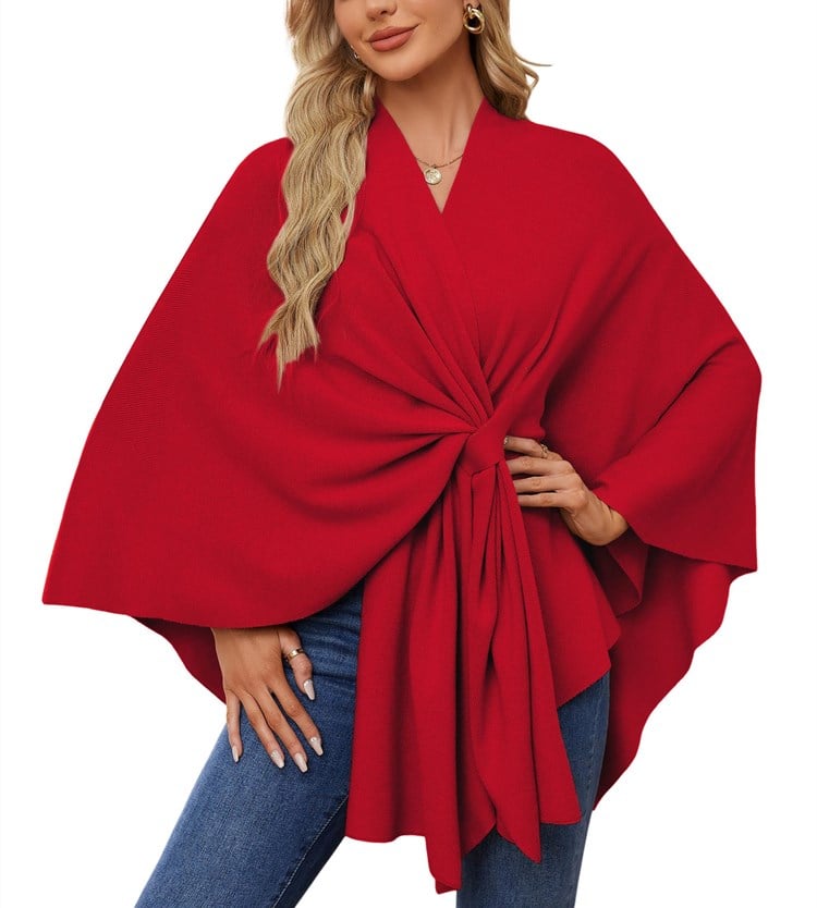 Weicher eleganter Schultertuch-Poncho für gemütlich-chice Lagen