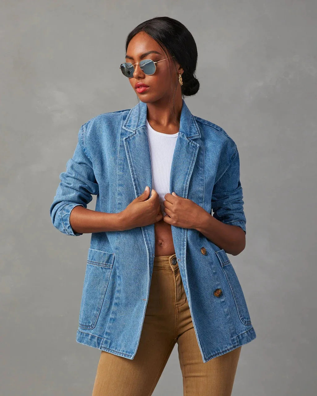 Stilvolle Jeans-Blazerjacke für Damen