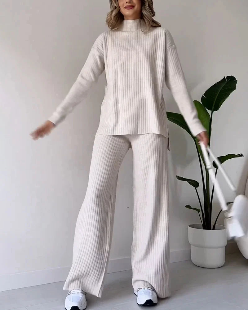 Schickes zweiteiliges Set mit Schlitz für mühelosen Casual-Stil