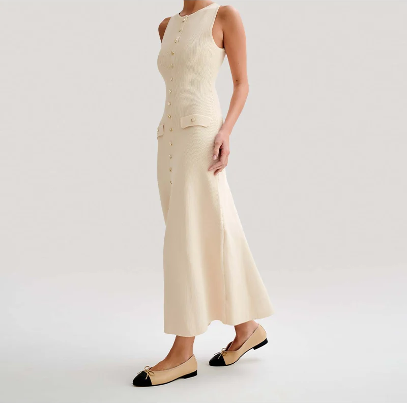 Sophia | Elegantes Ärmelloses Strickkleid