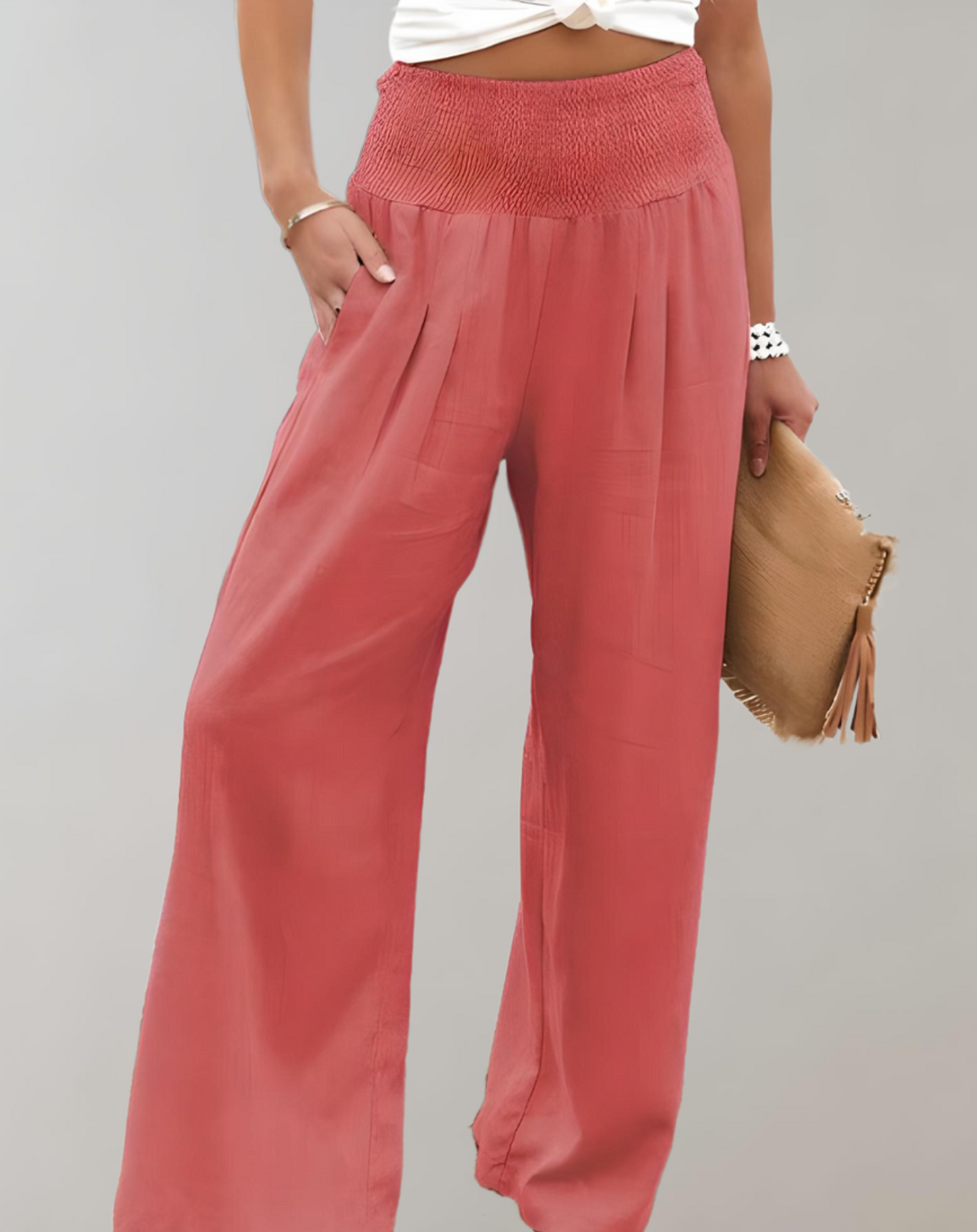 Hoch taillierte weite ausgestellte Hose