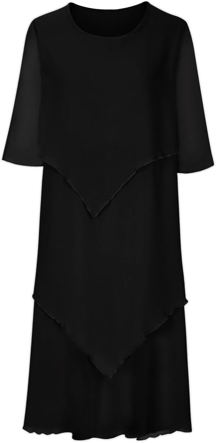 Oswald | Elegantes Chiffonkleid mit Lagenlook