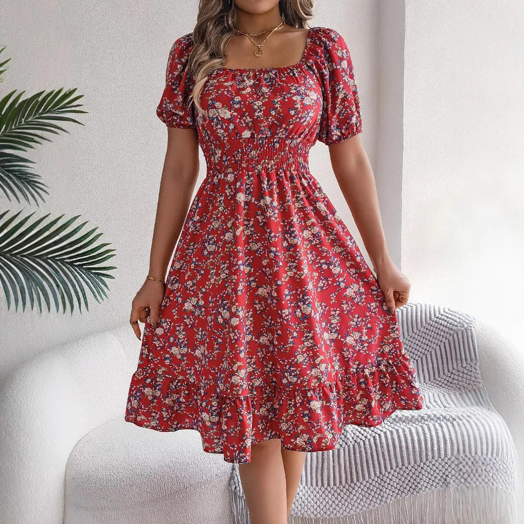 Bertha | Feminines Blumenkleid mit Puffärmeln