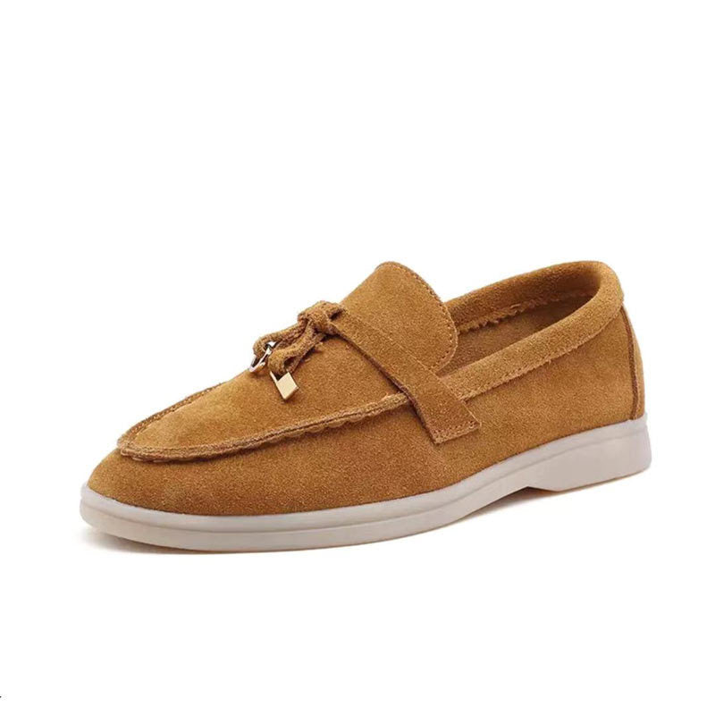 Damenleder-Loafer mit schickem Schnallendetail