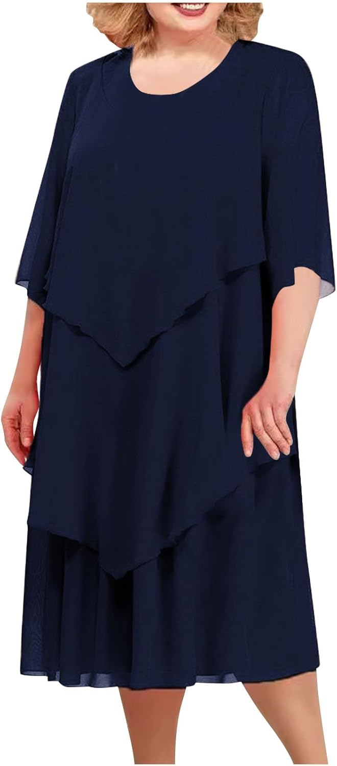Oswald | Elegantes Chiffonkleid mit Lagenlook
