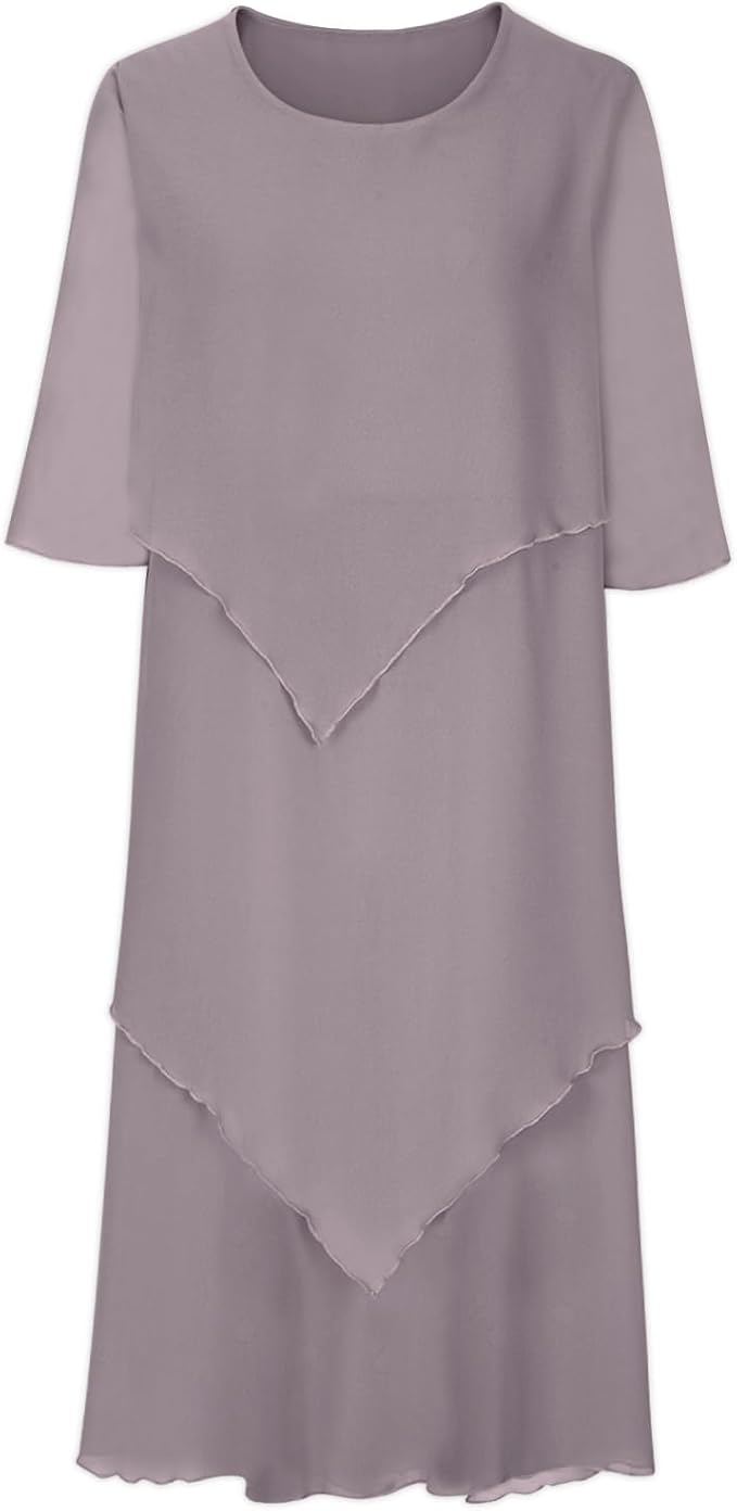 Oswald | Elegantes Chiffonkleid mit Lagenlook