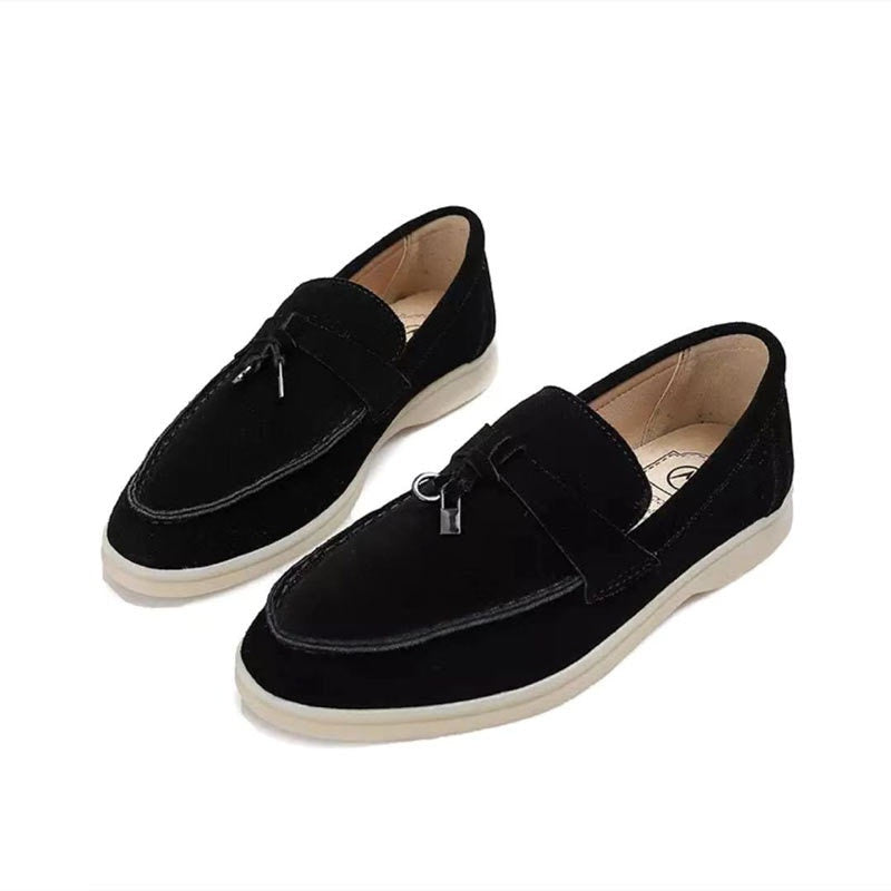 Damenleder-Loafer mit schickem Schnallendetail