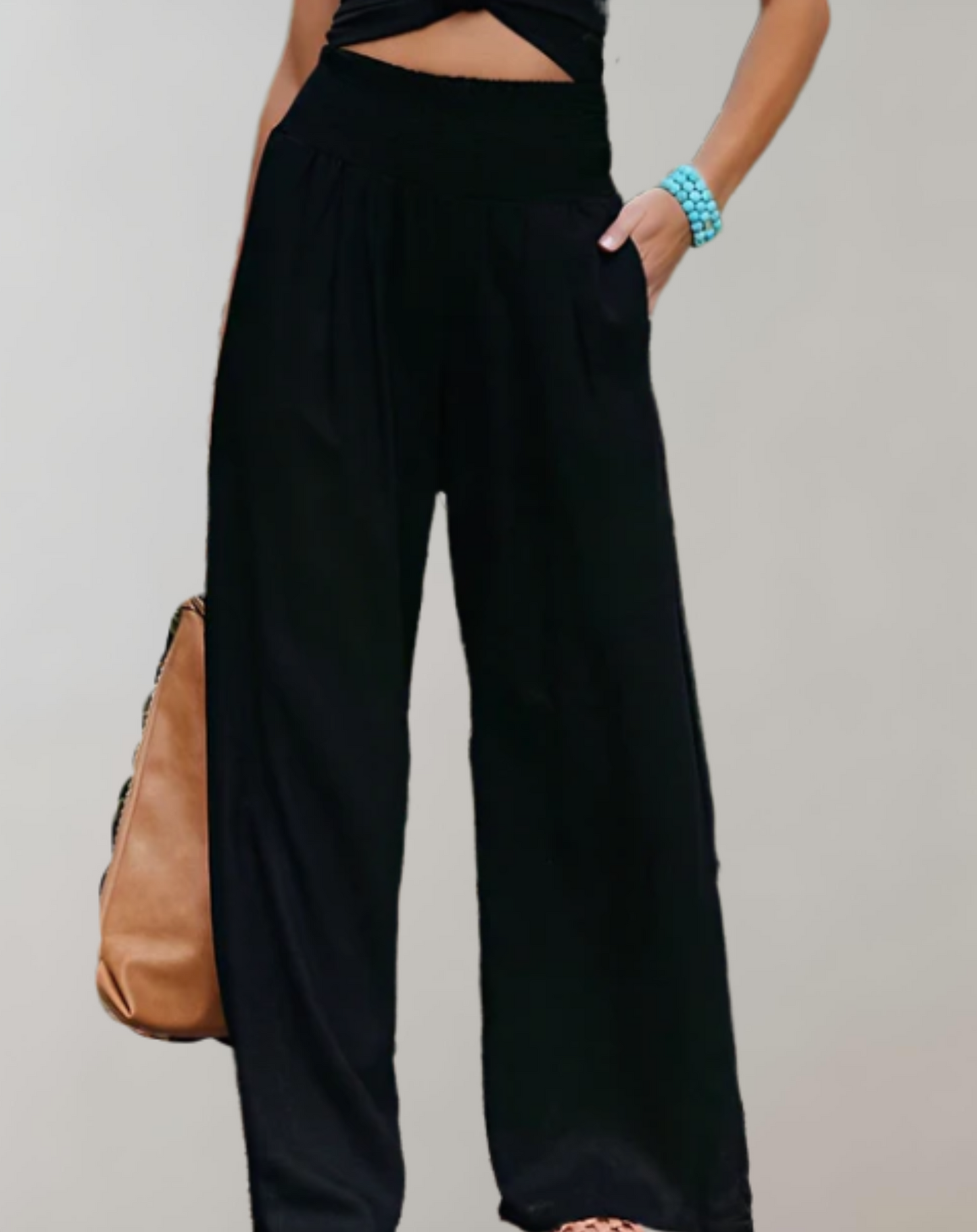 Hoch taillierte weite ausgestellte Hose