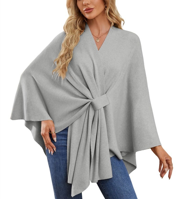 Weicher eleganter Schultertuch-Poncho für gemütlich-chice Lagen