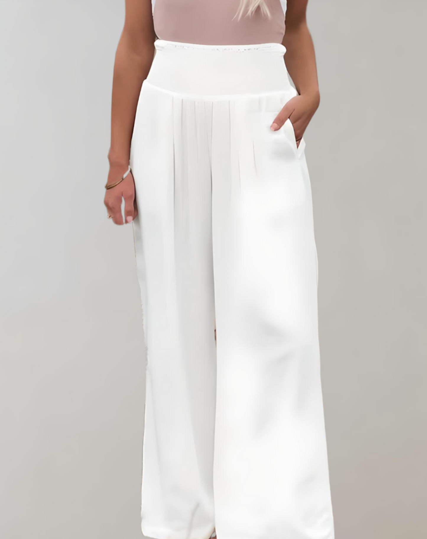 Hoch taillierte weite ausgestellte Hose