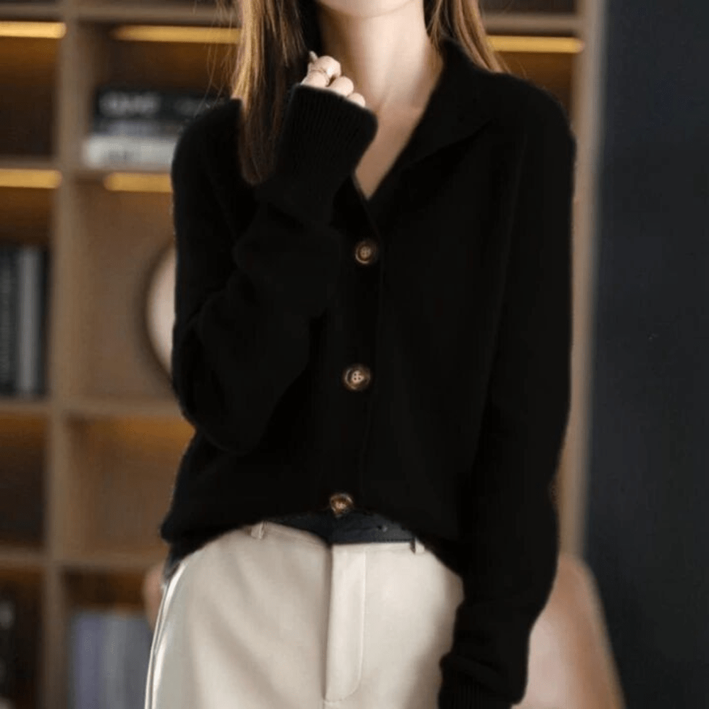Gemütlicher Kaschmir-Strickcardigan-Pullover