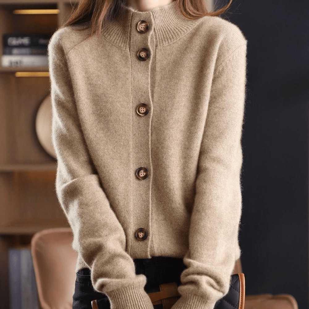 Gemütlicher Kaschmir-Strickcardigan-Pullover