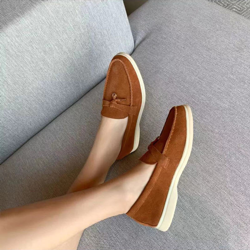 Damenleder-Loafer mit schickem Schnallendetail