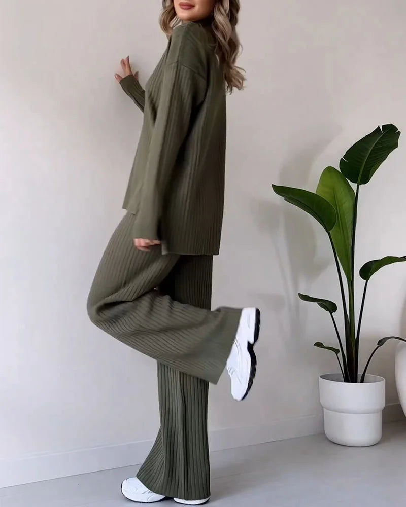 Schickes zweiteiliges Set mit Schlitz für mühelosen Casual-Stil