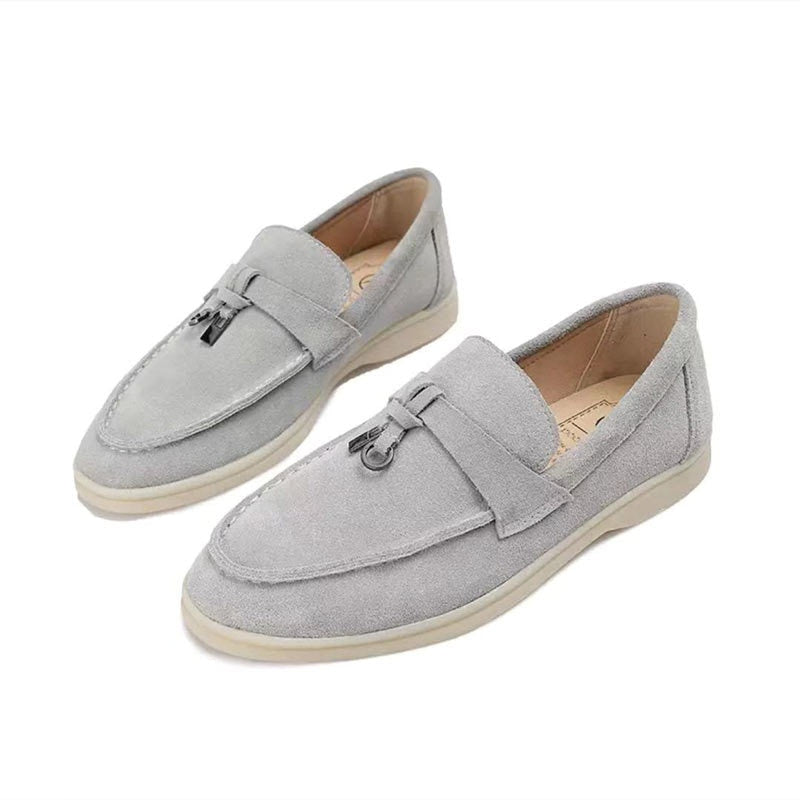 Damenleder-Loafer mit schickem Schnallendetail