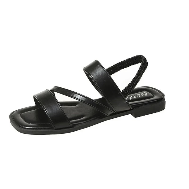Quenilda | Minimalist strap sandals with stretch heel