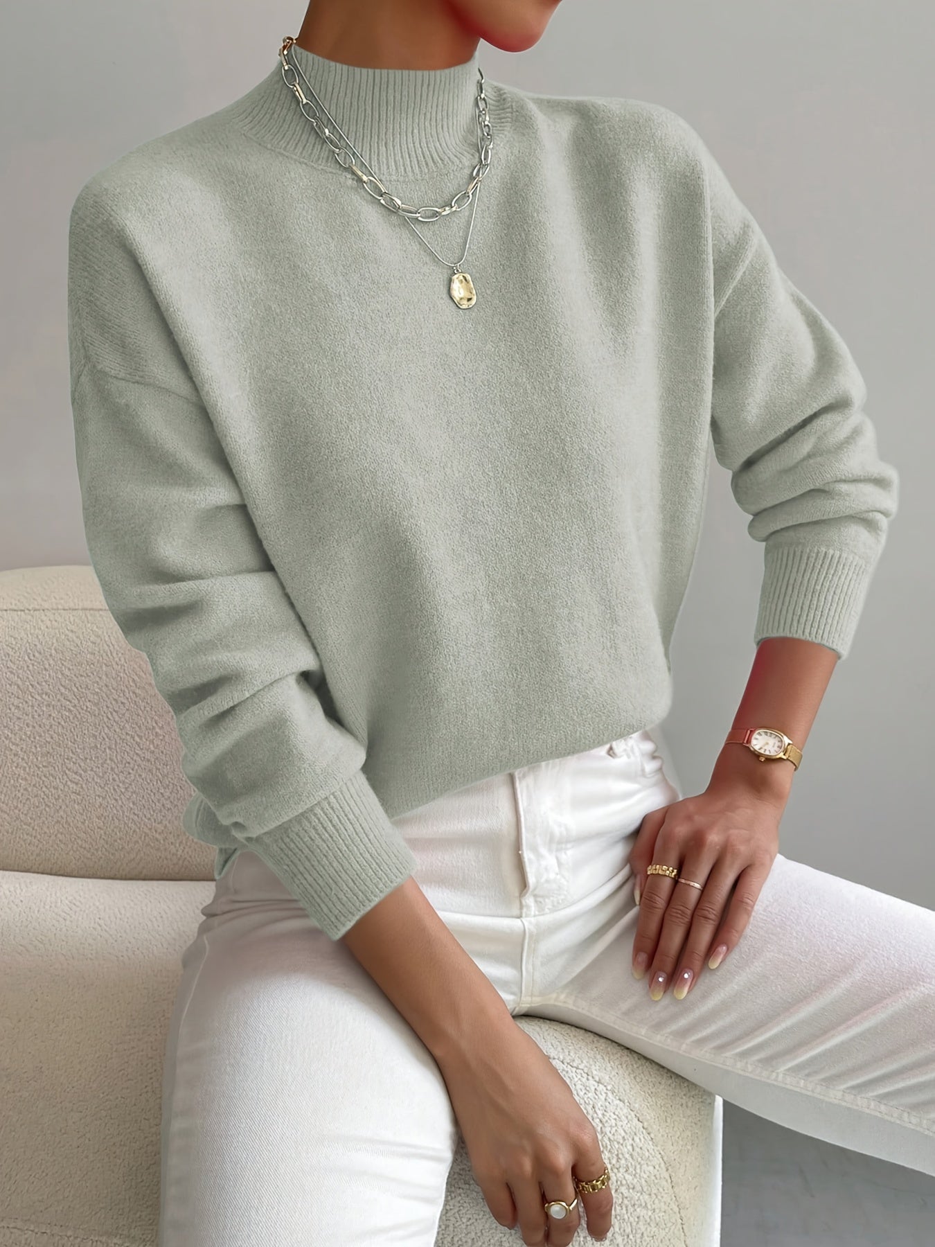 Gemütlicher eleganter Rollkragenpullover