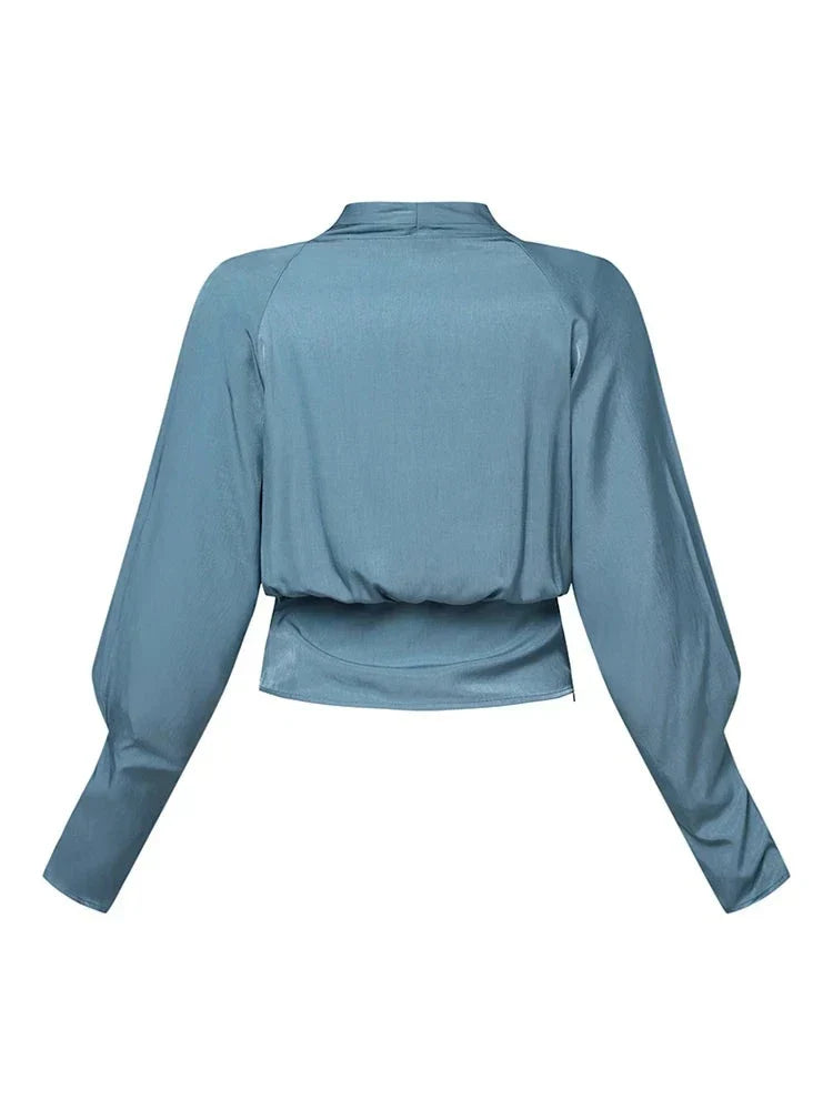 Schicke Bluse mit Puffärmeln und V-Ausschnitt für mühelose Eleganz
