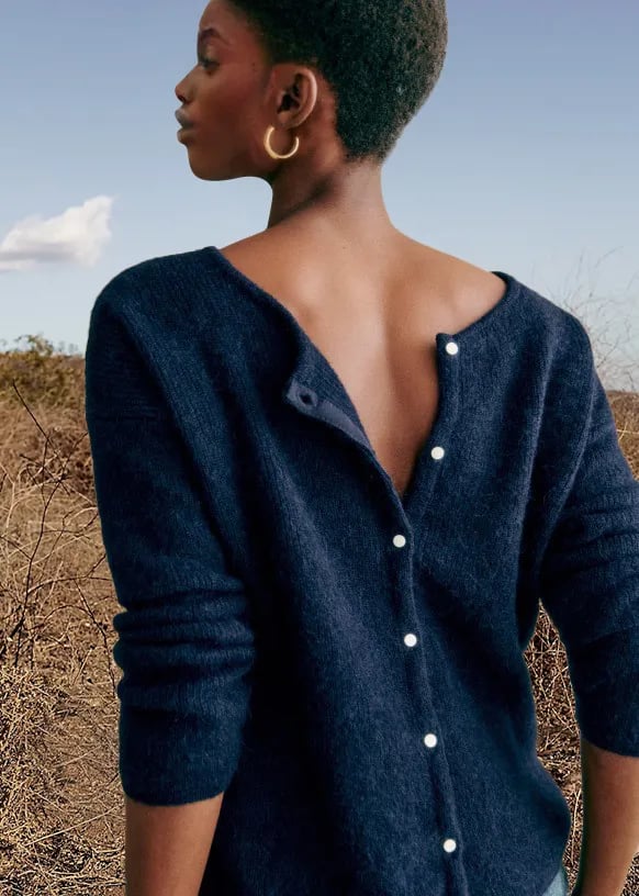 Gemütlicher grob gestrickter Cardigan-Pullover
