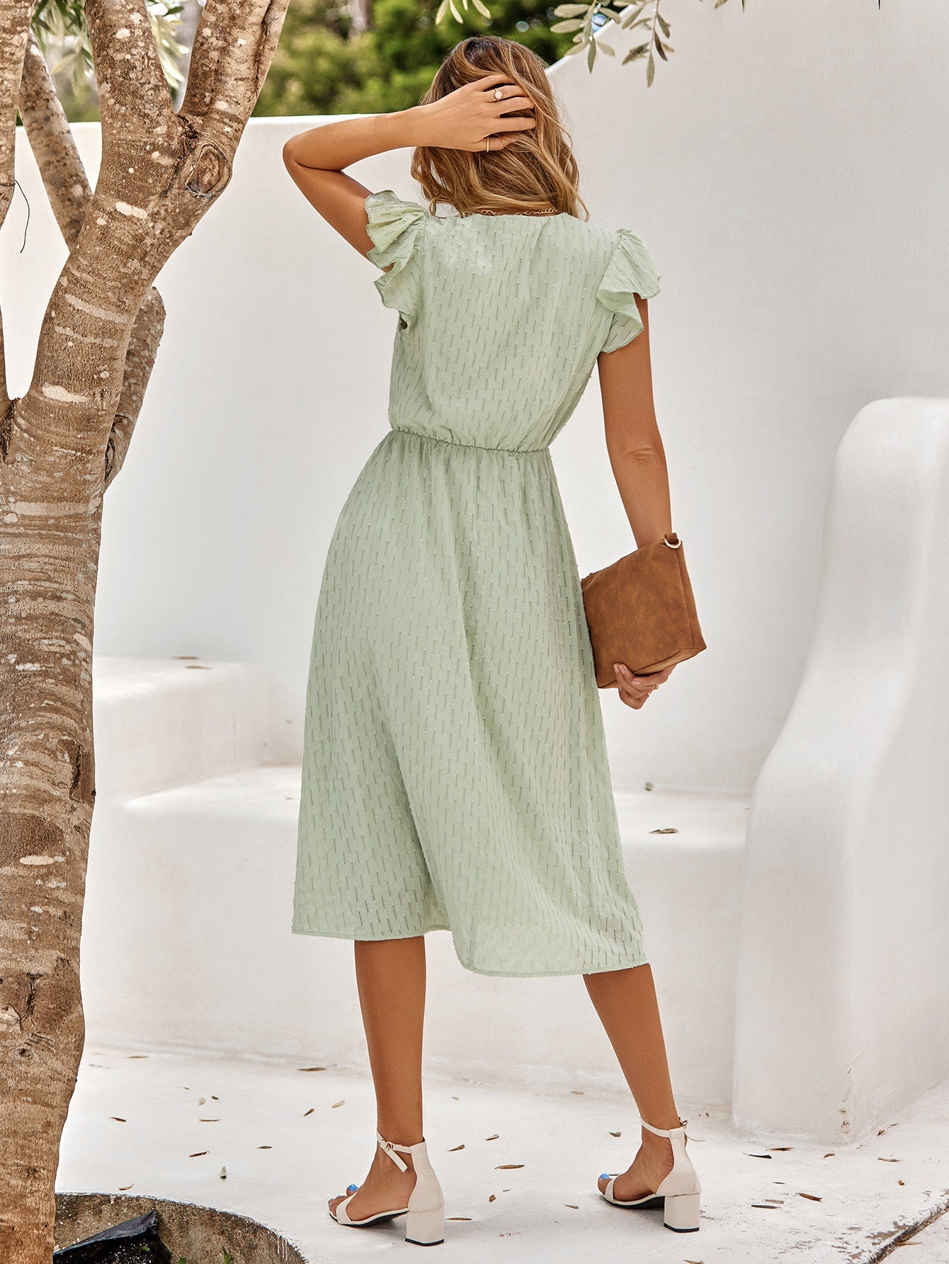 Bertha | Elegantes Midikleid mit Rüschenärmeln