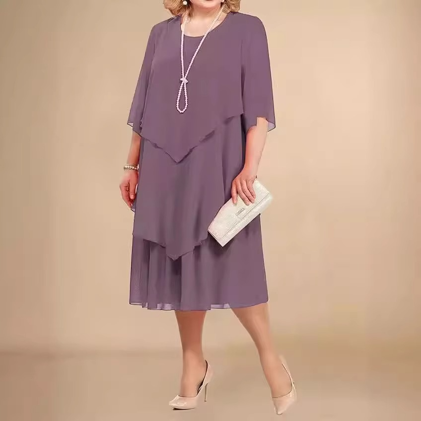 Oswald | Elegantes Chiffonkleid mit Lagenlook