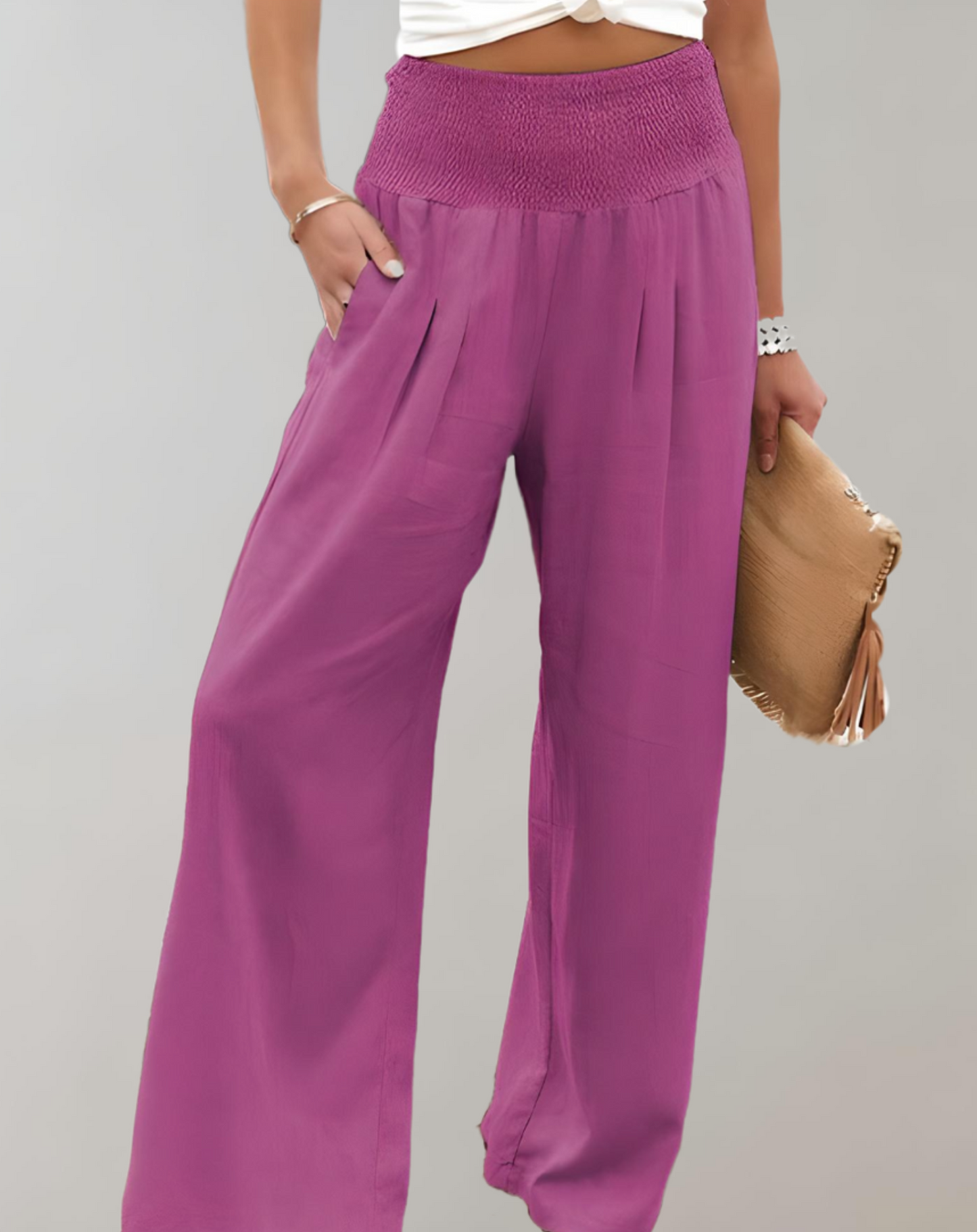 Hoch taillierte weite ausgestellte Hose
