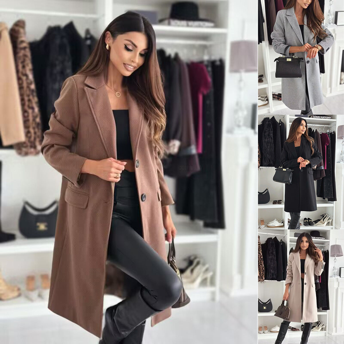 Schicker langer Wintermantel für Damen