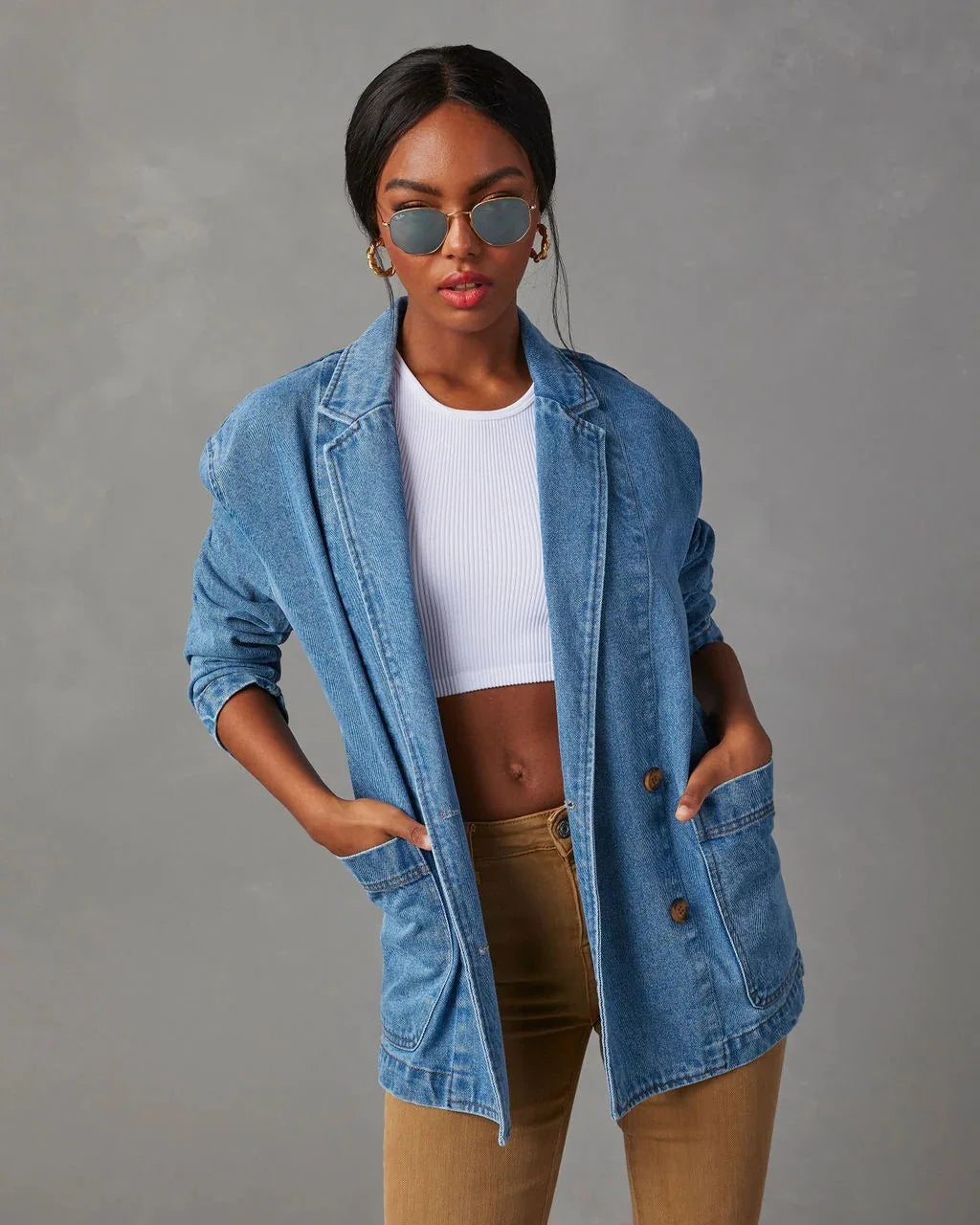 Stilvolle Jeans-Blazerjacke für Damen