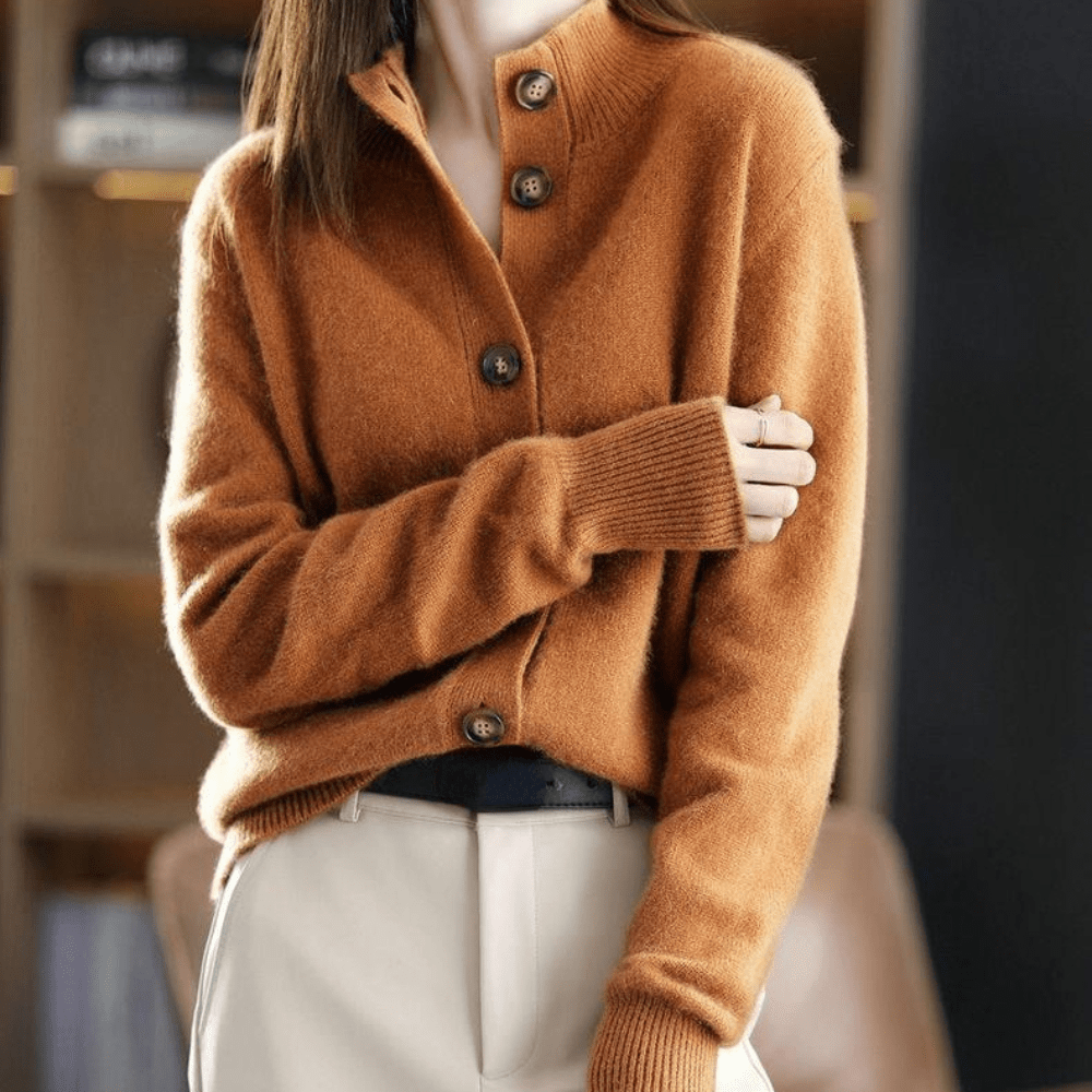 Gemütlicher Kaschmir-Strickcardigan-Pullover