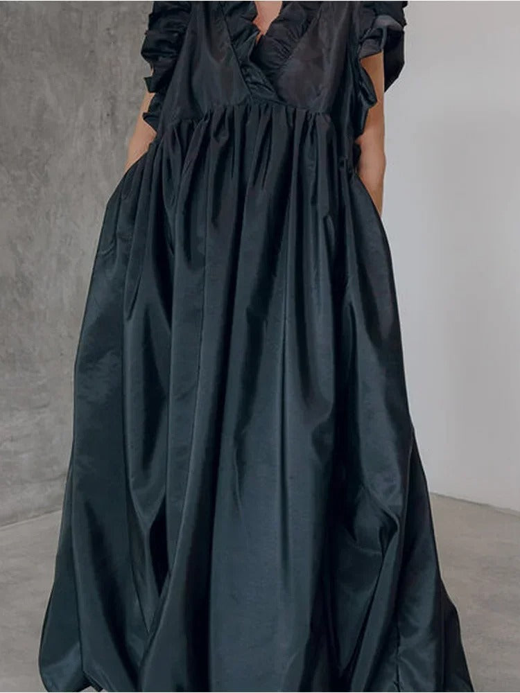 Frieda | Elegantes Maxikleid mit Rüschenärmeln