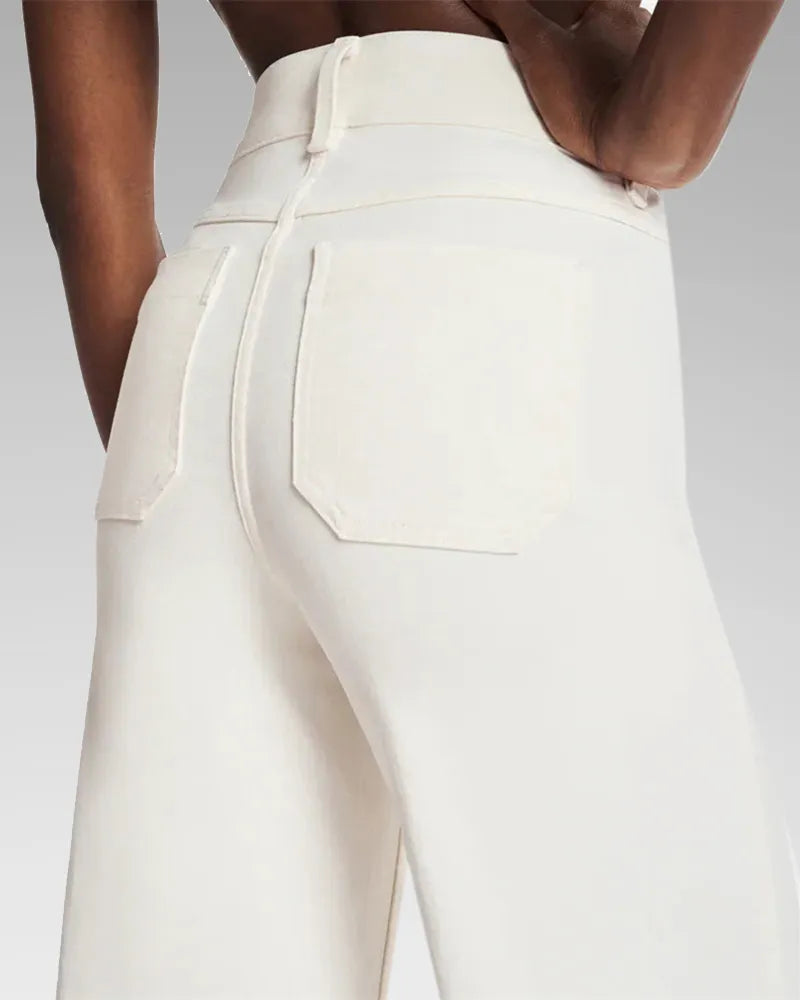 High-Waist Jeans mit weitem Bein aus Denim