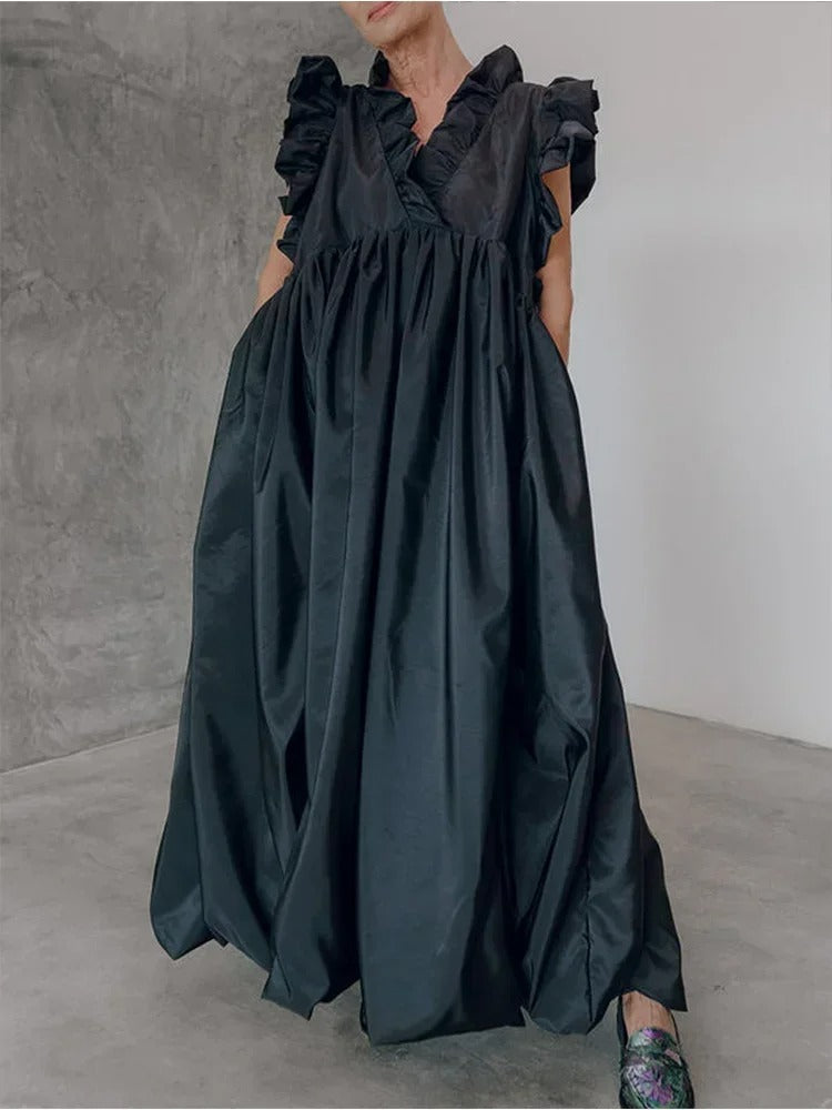 Frieda | Elegantes Maxikleid mit Rüschenärmeln