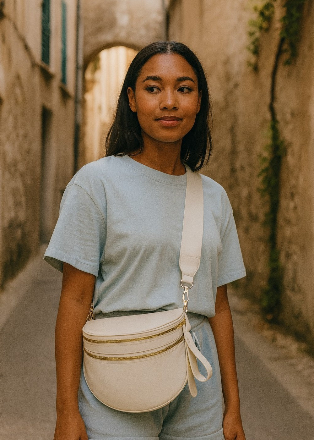 Elegante Leder-Gürteltasche für freihändige Mode