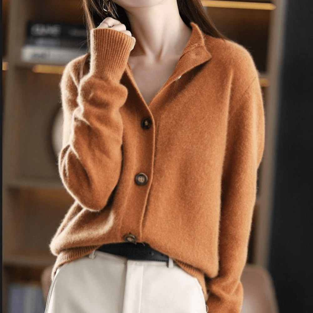 Gemütlicher Kaschmir-Strickcardigan-Pullover