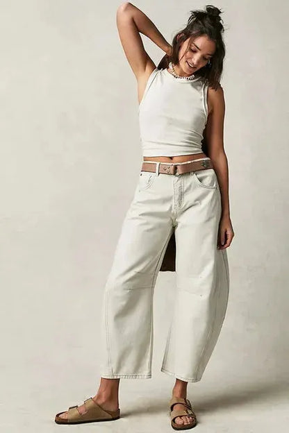 Weit geschnittene lässige Damen-Winterjeans