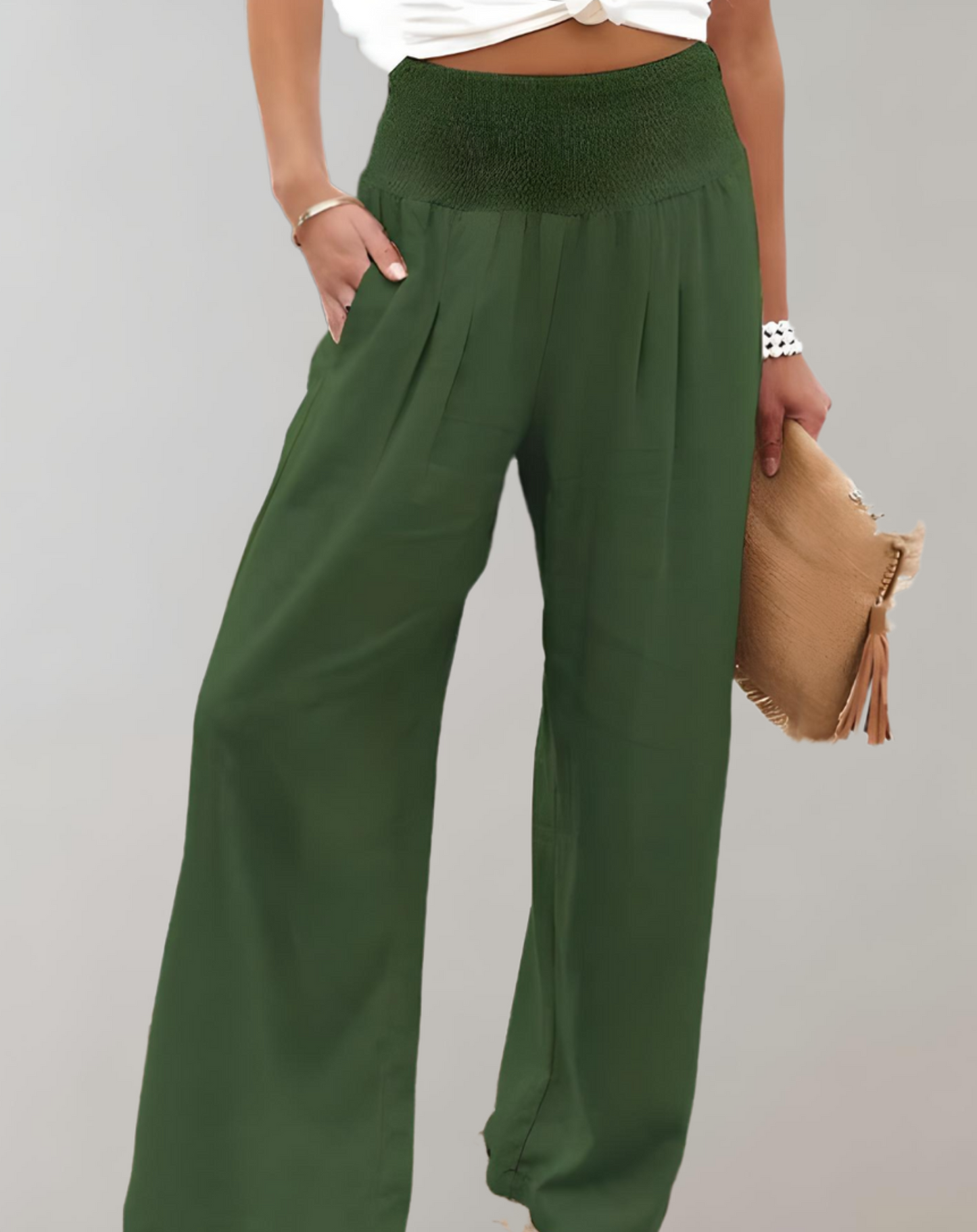 Hoch taillierte weite ausgestellte Hose