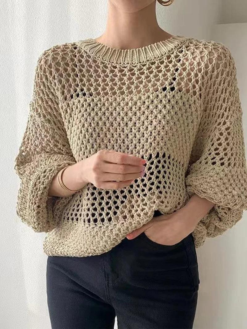 Leichter Offener Strickpullover zum Lagenlook