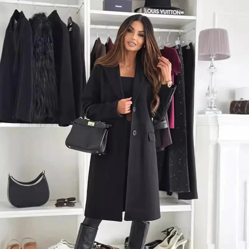 Schicker langer Wintermantel für Damen