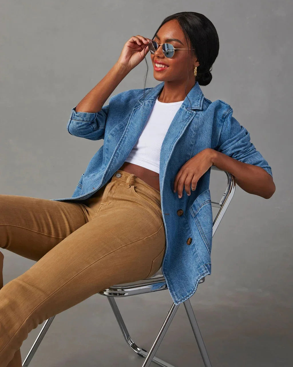 Stilvolle Jeans-Blazerjacke für Damen