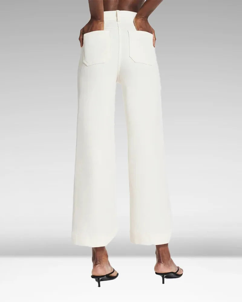 High-Waist Jeans mit weitem Bein aus Denim