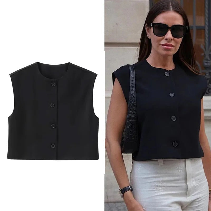 Eudora | Minimalistisch Button-Front Vest